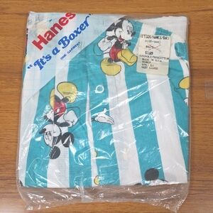Hanes Vintage New In Package Boxers Striped Mickey Mouse L